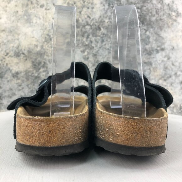 Birkenstock Unisex EU 40 M7 L9 Arizona Black Suede Open Toe SlipOn Slide Sandals - Picture 7 of 14